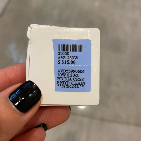 100% natural diamond 10K white gold necklace - Picture 5 of 5